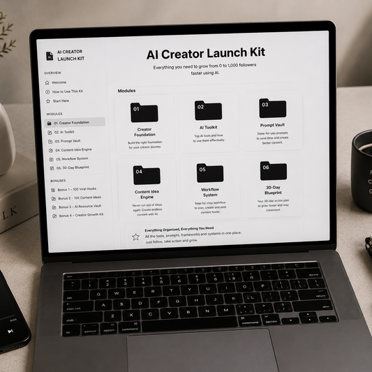 AI Creator Launch Kit™  Grow From 0 To 1,000 Followers Faster Using AI